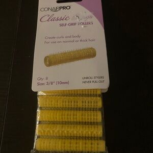 4/$25 ConairPro Classic Design Self-Grip Rollers - Yellow in color. 8 piece set